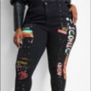 Ashley Stewart Graffiti Skinny Jean